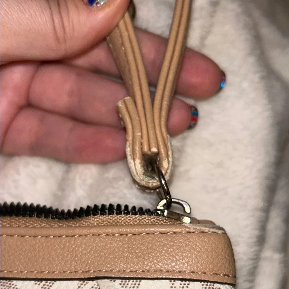 Juicy Couture Beige Multicolor Logo Wristlet